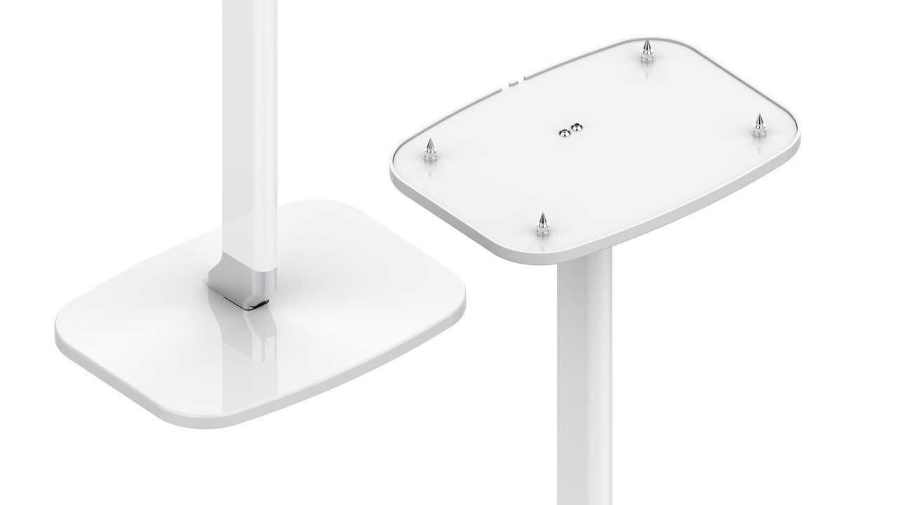 Standfuß in glänzendem Weiß mit 4 Spikes passende für S5/Play Five