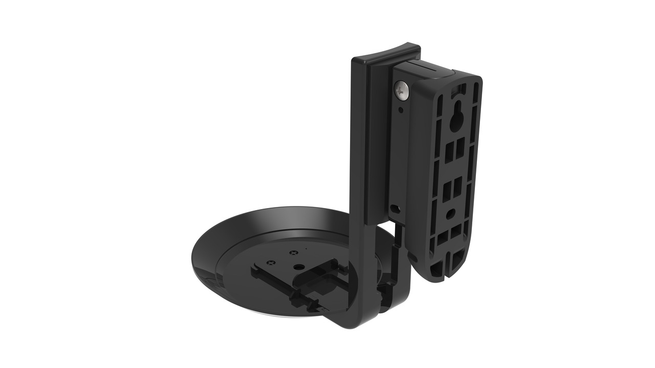 Es wird eine Wandhalterung für Sonos Era 100 in Schwarz abgebildet.